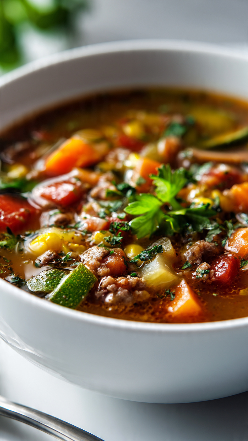 Easy Ground Beef Soup (Hearty Hamburger Soup Recipe)