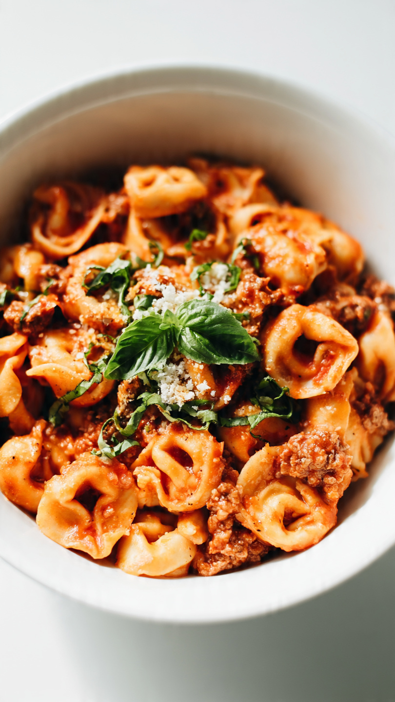 Ground Beef Tortellini Bake (Easy Cheesy Casserole)