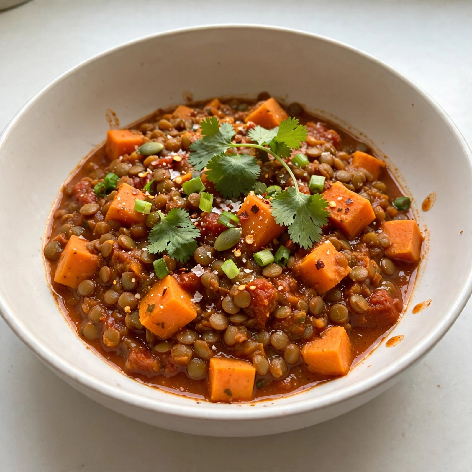 Lentil Sweet Potato Chili