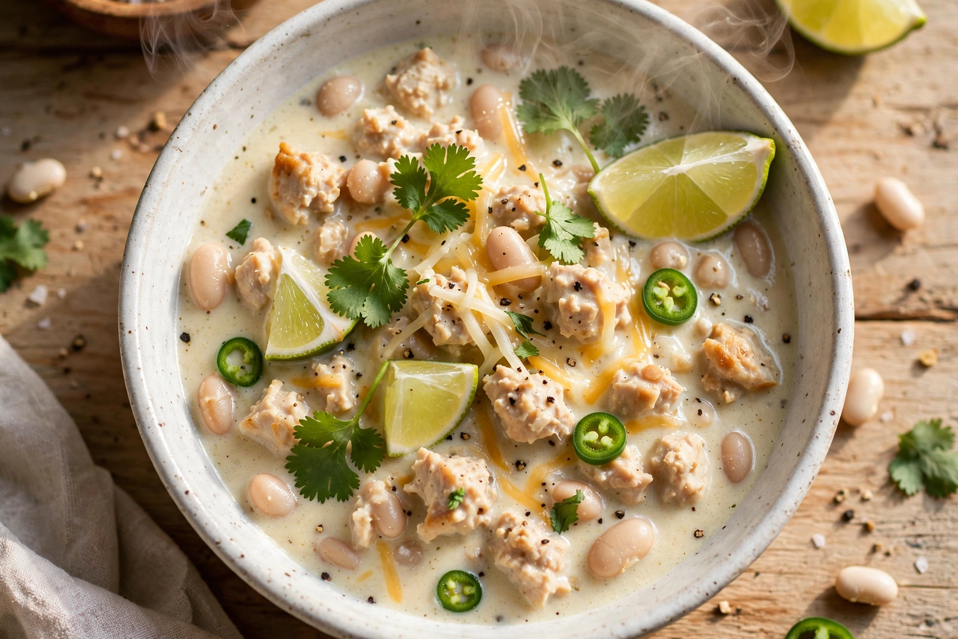 White Chicken Chili with Ground Chicken and White Beans